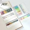 Student Stationery Supplies Index Sticker Tabs with Built-in Scale Ruler, Morandi Color Transparent Professional File Sorting PET Page Markers,