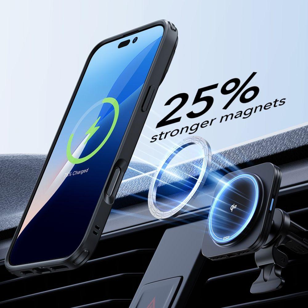 Esr Classic Hybrid Kickstand Halolock Magsafe & Tempered Glass Iphone 16 Frosted Black