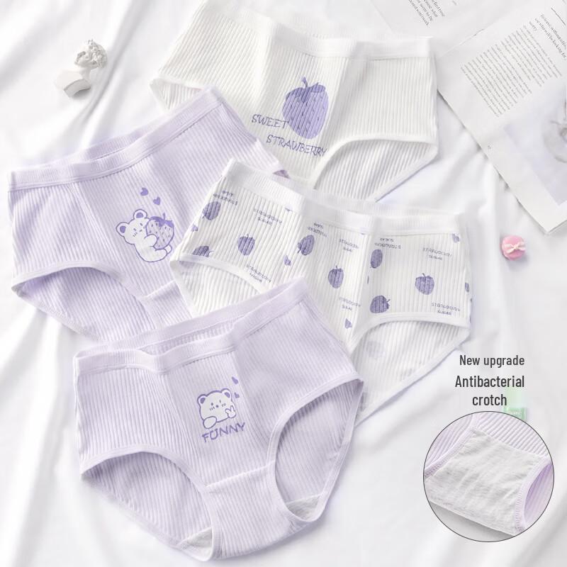 Ailier & Aurora Girls' Pure Cotton Cartoon Underwear (4-Pack)