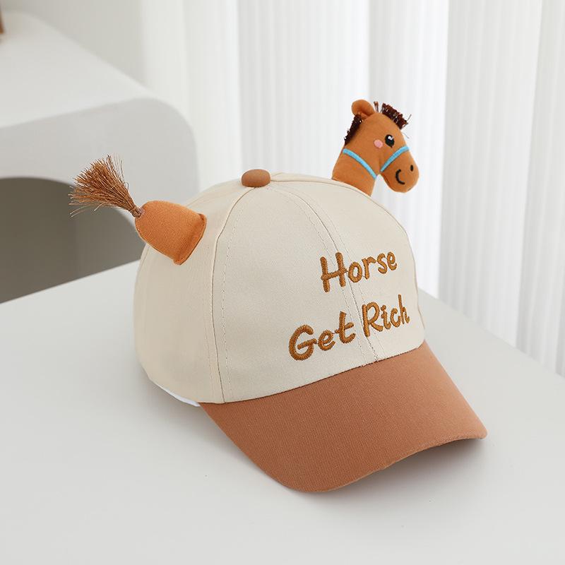 Cartoon Pony Baby Duck Tongue Hat: Korean Style, Versatile, Cute Sun Protection Baseball Cap for Boys and Girls - Spring New Arrival