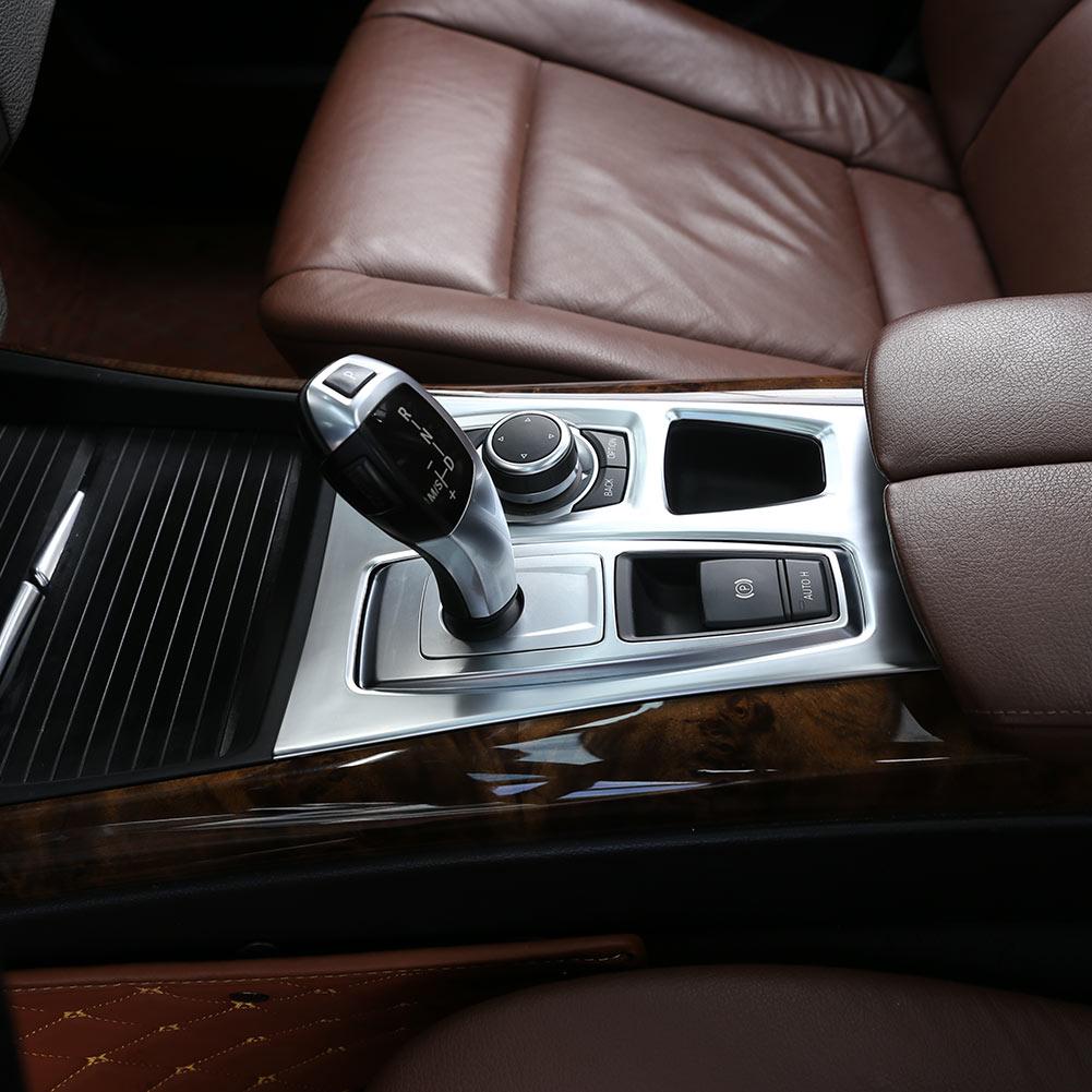 Chromium Electroplating Center Console Gear Box Panel Cover Trim for X5 E70 2010 2013