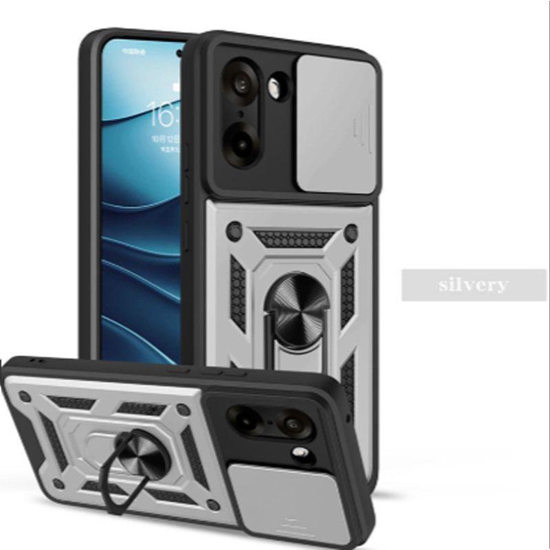 Wytrzymałe etui Armor z przesuwaną osłoną aparatu i pierścieniem magnetycznym obracanym o 360 stopni na PC+TPU dla Oneplus 15 15R, odporne na wstrząsy klasy wojskowej