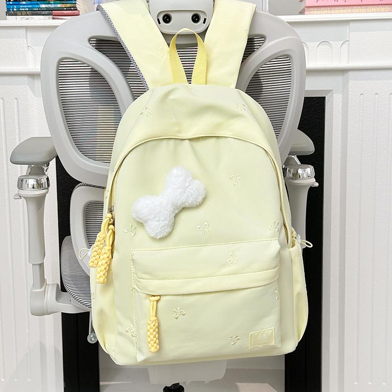 Schoolbag New Japanese Schoolbag Women's Simple Fresh and Versatile Junior High School Students Ins Bow Backpack Casual Backpack