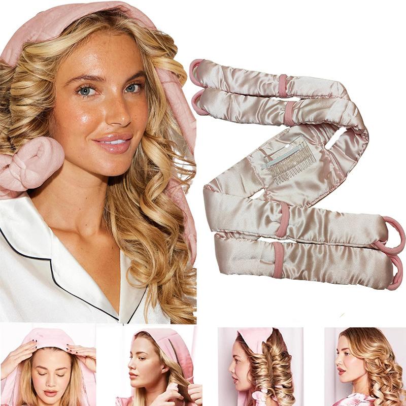 

New 4-in-1 curling hair artifact Lazy no heat big wave curling iron Soft sleep curling hair with curling iron розовый
