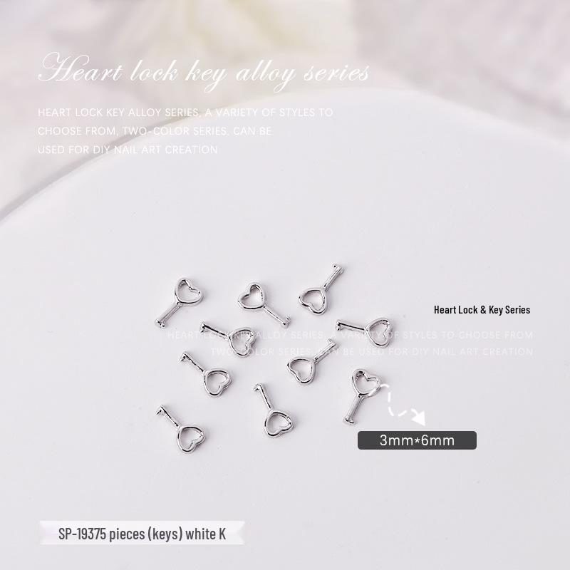 

Мини Замок-Сердечко Украшения из Сплава для Нейл-Арта - 5 Штук