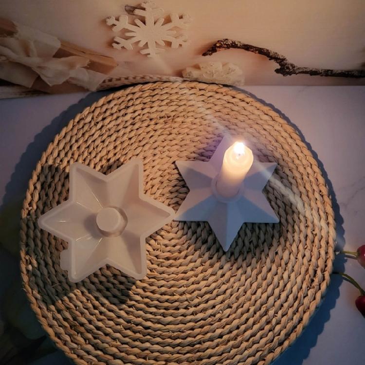 Star Candle Holder Castings Molds DIY Candlestick Silicone Molds Resins Molds