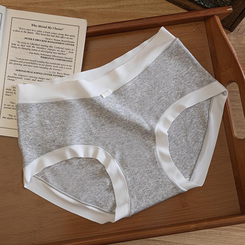 

Женское весенне-осеннее бесшовное нижнее белье из чистого хлопка 10A, антибактериальное, с удлиненной ластовицей XL серый