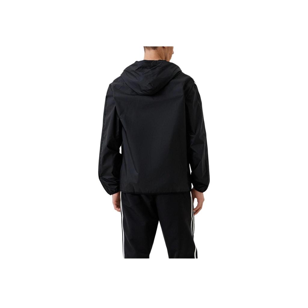 adidas Logo Stripe Hooded Jacket Men Outerwear Black IB0378