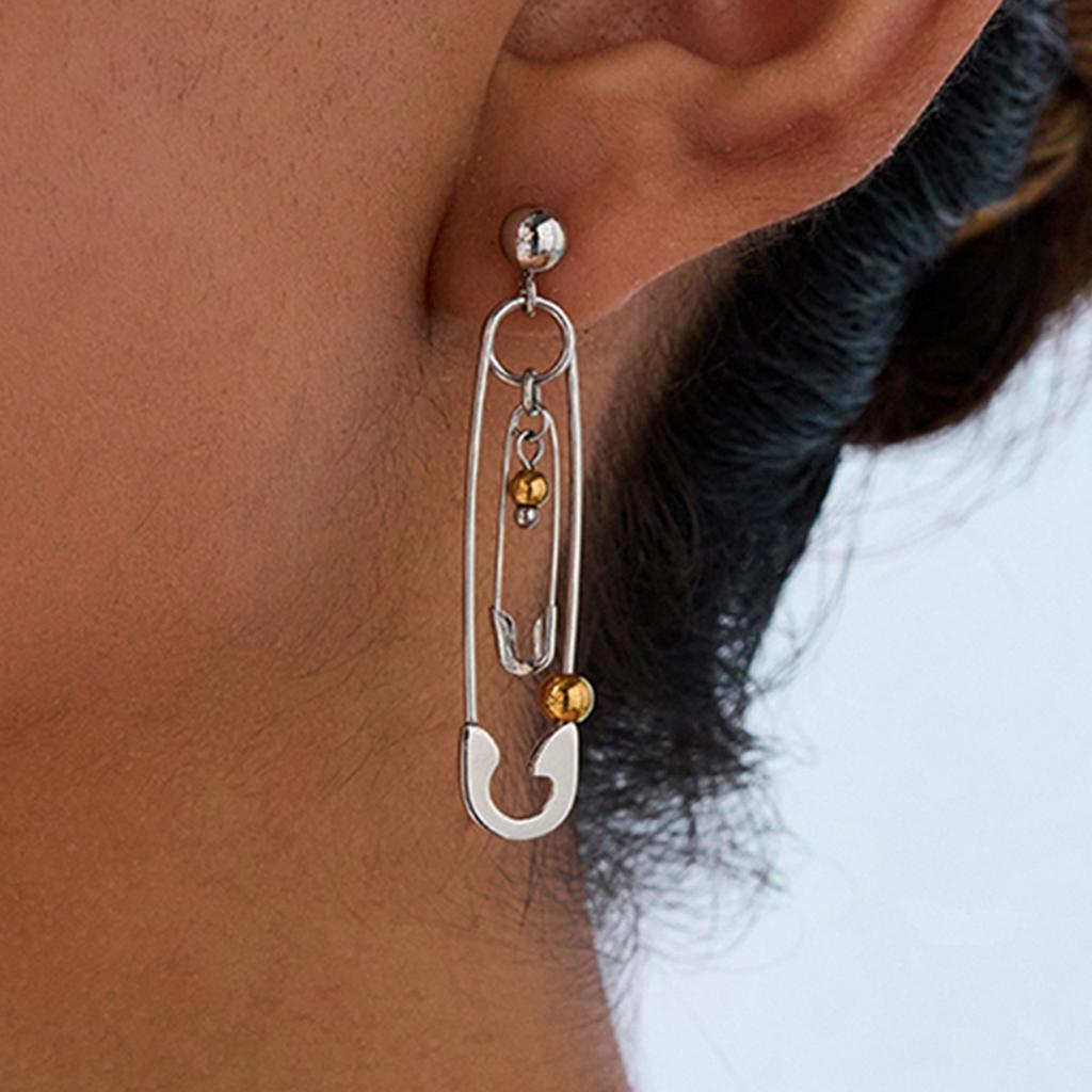 Stainless steel paper clip earrings Titanium steel earrings do not fade Jewelry explosion