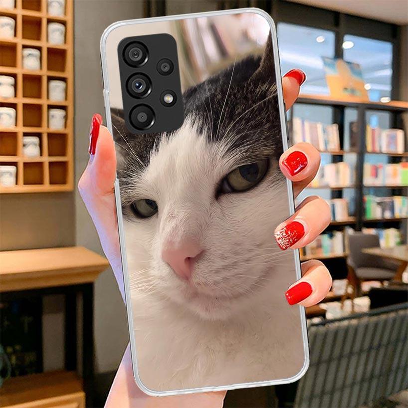 Pet Cat Funny Memes Phone Case For Samsung Galaxy A12 A22 A32 A52 A72 A02S Phone Case Note 20 Ultra 10 S10 Plus A51 A71 A50S A20