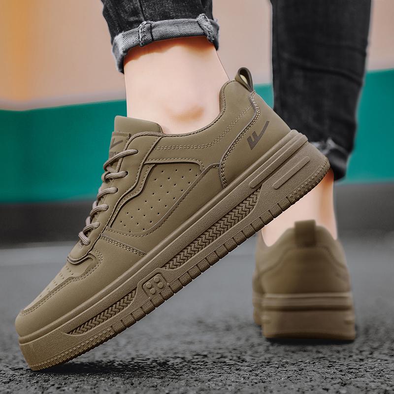 Warrior Fashion Trend Comfortable Non-Slip Wear-Resistant Breathable Low-Top Skate Shoes Men Sneaker Dark-Brown WXP(WZ)-122503