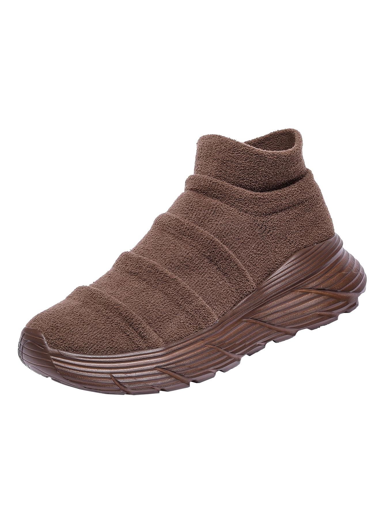 

Новые модные осенние универсальные кроссовки на плоской подошве для мужчин и женщин, теплая и модная спортивная обувь среднего размера для активного отдыха, обувь больших размеров 36 коричневый