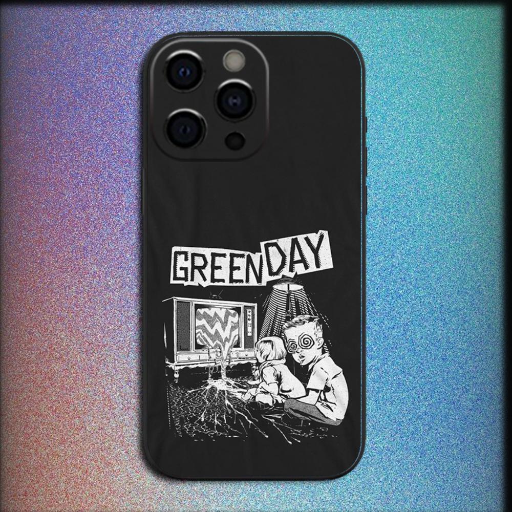 

G-Green Day Band Phone Case For iPhone 16,15,14,13,12,11,Pro,X,XS,Max,XR,Plus,Mini Soft Black Cover iPhone12