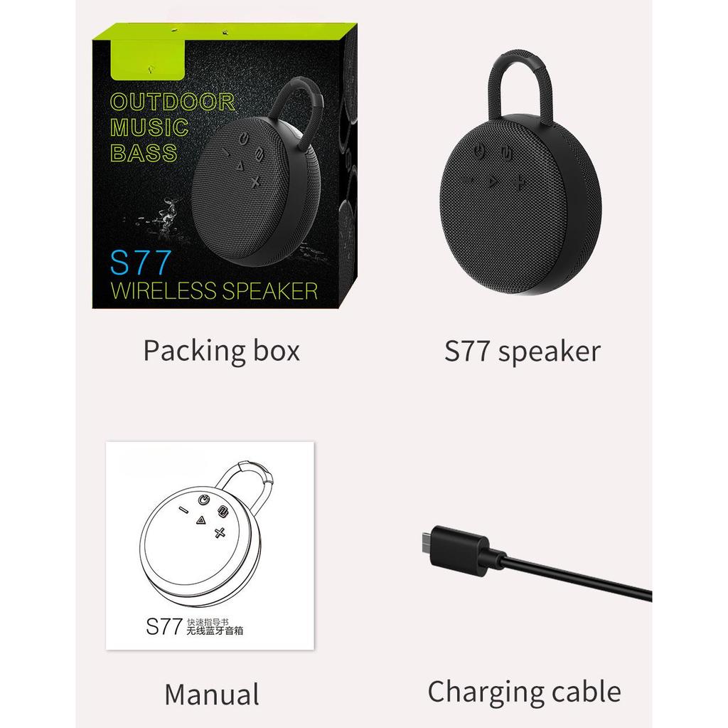 S77 Wireless Bluetooth Speaker Waterproof Sports Sound Box Outdoor Portable Subwoofer Outdoor Clear Stereo Music Surround