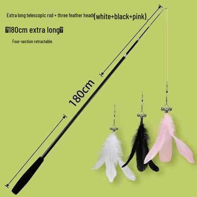 Telescopic Feather Cat Teaser Wand