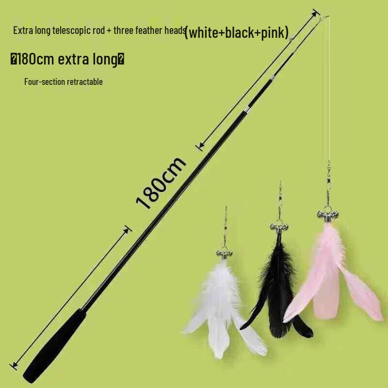 Telescopic Feather Cat Teaser Wand