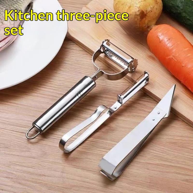 1/3Pcs Stainless Steel Vegetable Peeler Set Multifunctional Fruit Slicer Cutter Tools Potato Carrot Grater Julienne Peeler