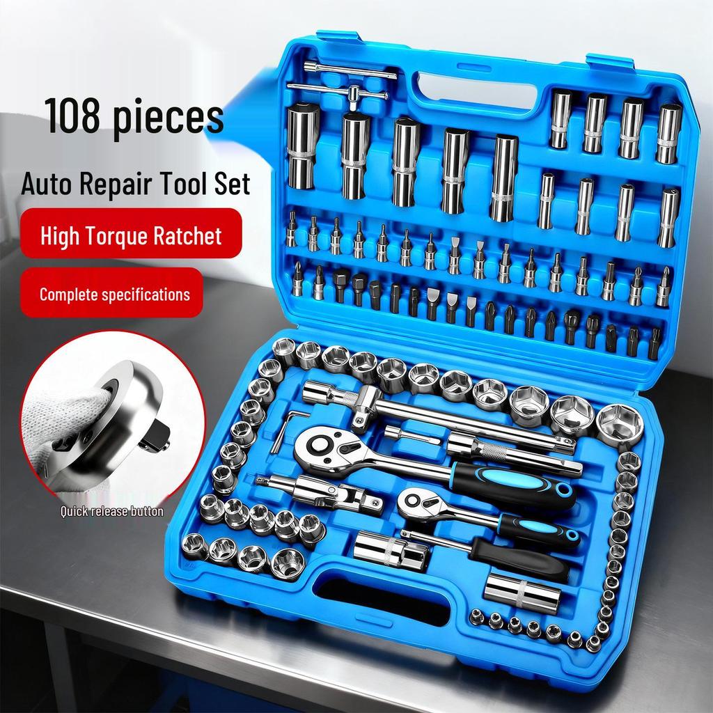 Kompaktowy zestaw kluczy nasadowych samochodowych do naprawy samochodu