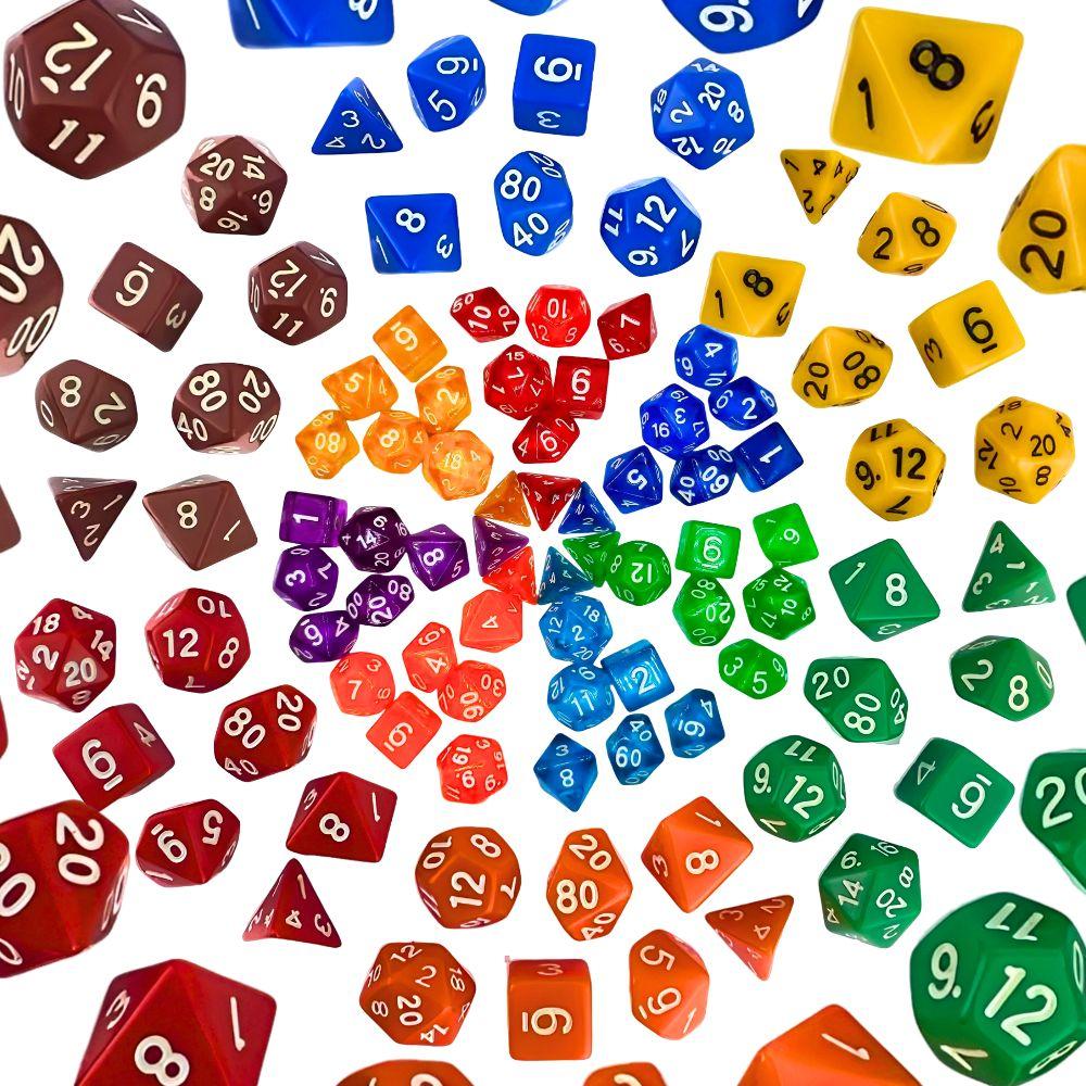 21/70pcs Plastic Polyhedral Dice With a Black Bag Mixing Color Role-playing Game Accessories Family Party Entertainment Set YMY