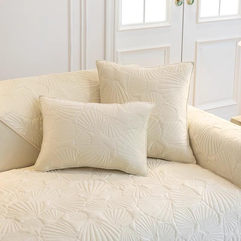 Crystal Velvet Sofa Cushion Cover Cushion  All Seasons Modern Solid Color Cotton Anti-slip Sofa Cover