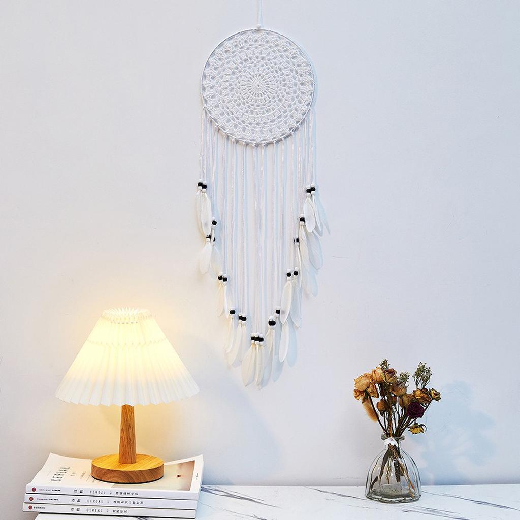 Bohemian Feather Wall Decor - Handcrafted Macrame Hanging for Home, Nursery or Office