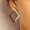 Minimalist Punk Square Earrings - Golden Geometric Ironwork Studs, Trendy Festival & Party Jewelry, Ramadan & Daily Fashion for Women