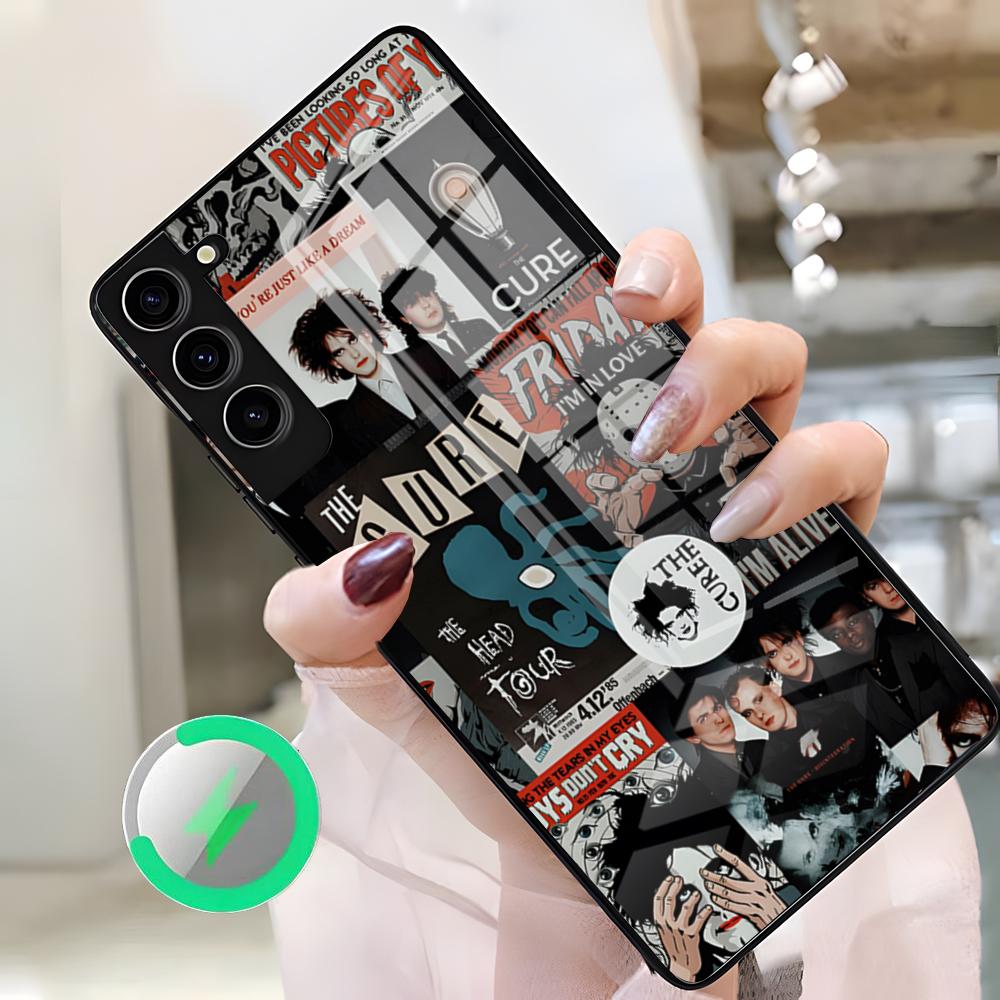 

Vintage Rock Band The Cure Phone Case For Samsung S26 Ultra S25 Edge S23 S22 S21 S20 Ultra Plus S24 Fe A25 Magnetic Glass Cover Samsung A55