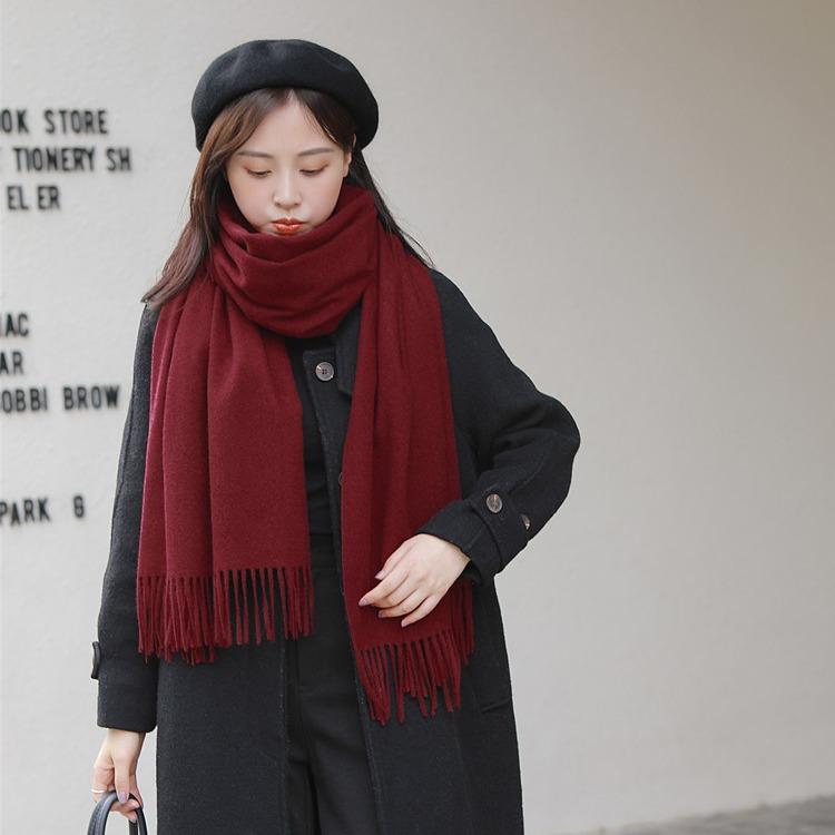 Autumn and Winter Scarf Shawl High end Versatile Solid Color Scarf for Women Autumn and Winter Warm New Imitation Cashmere Scarf