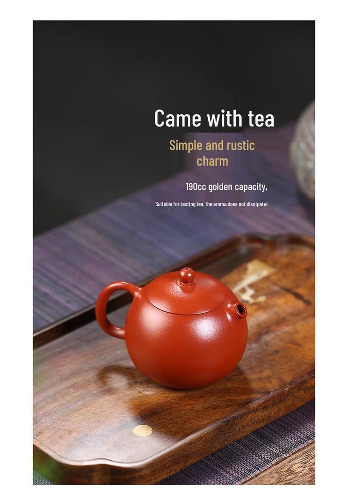 Red Clay Pufferfish Little Xishi Teapot 180ml - Kung Fu Tea Set with Gift Engraving.