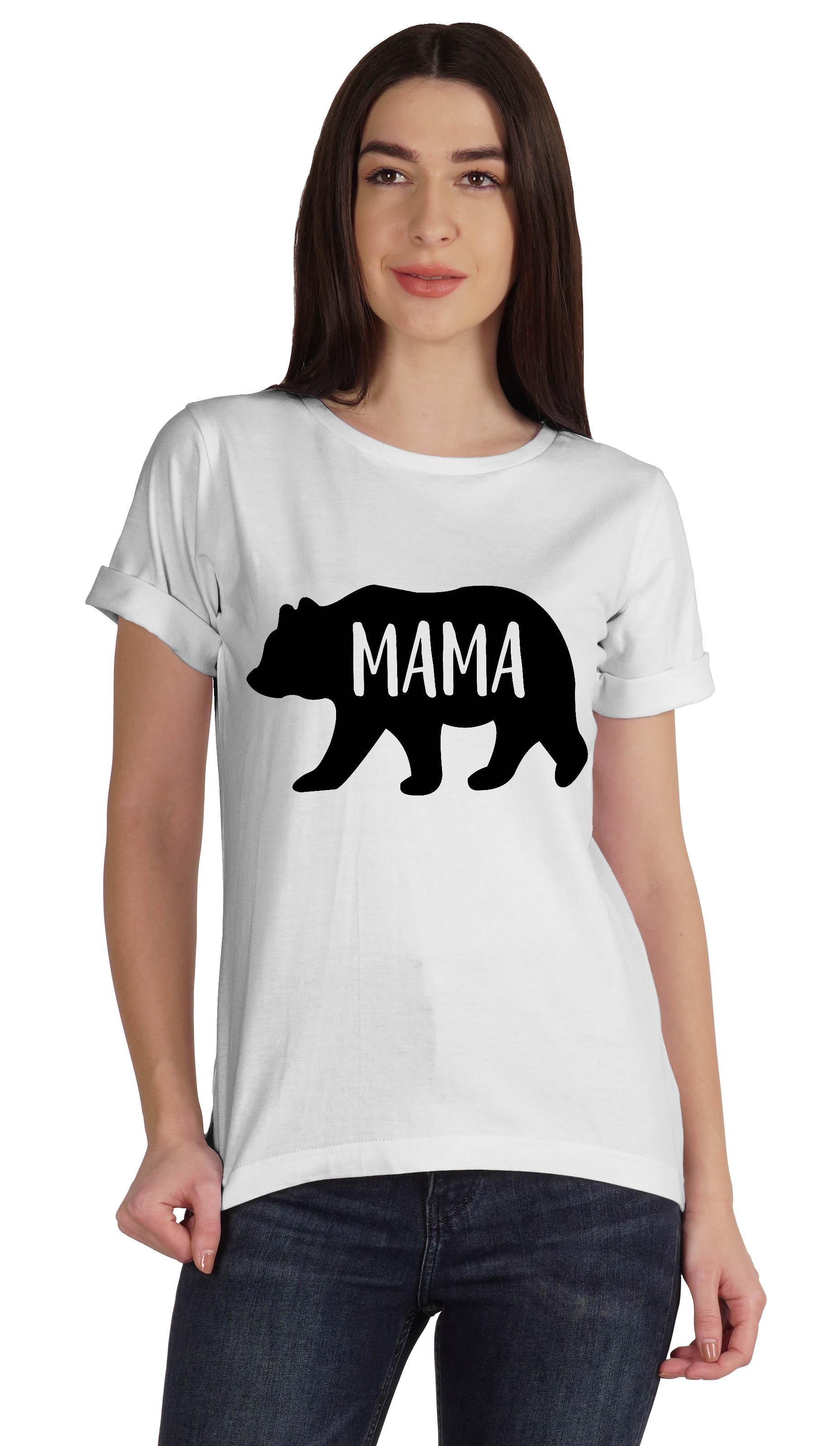 

Inkmeso Жіноча бавовняна футболка з коротким рукавом і малюнком Mama Bear XXL білий