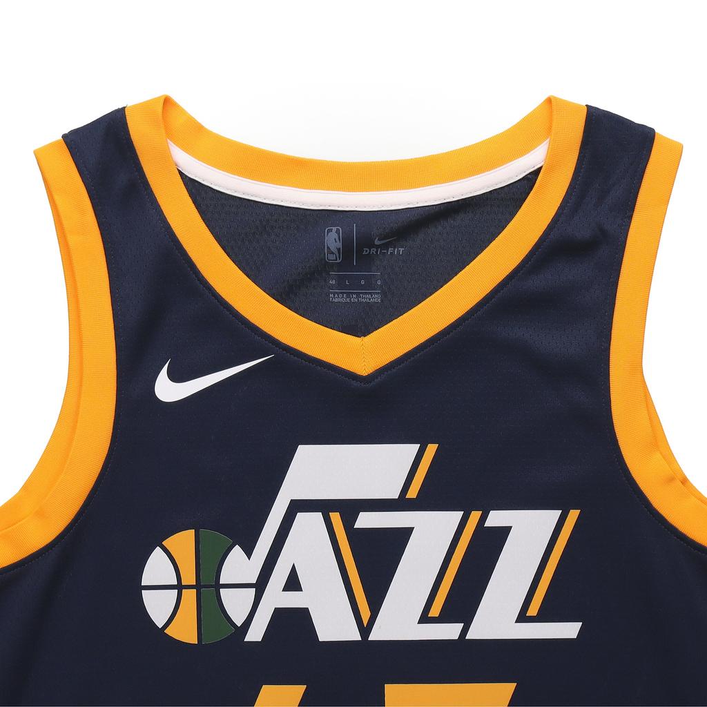 Nike Temporada da NBA 2020 Camisa Swingman Utah Jazz Donovan Mitchell Masculina Tops College-Navy Amarelo-Sundial CW3683-426