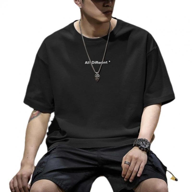 Minimalistická sportovní trička s potiskem, pánské bavlněné letní topy s krátkým rukávem