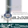 Außen-Ø 20mm Aluminiumlegierung Flache Unterlegscheibe Abstandshalter mit M6/M8/M10/M12 Innenloch - Metallwellenbuchse Isoliersäule.