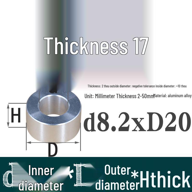 Außen-Ø 20mm Aluminiumlegierung Flache Unterlegscheibe Abstandshalter mit M6/M8/M10/M12 Innenloch - Metallwellenbuchse Isoliersäule.