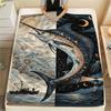 1PC Underwater World  Print FlAannel Blanket, High Quality Comfortable for All Seasons, Home Decor, Warmth and Comfort