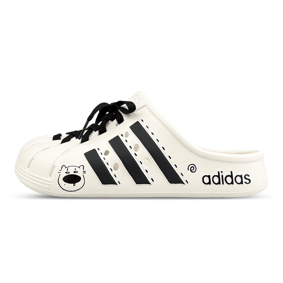 

Adidas ADILETTE CLOGS Abrasion Resistant Closed Toe Slippers Unisex White Black JH9849(Team1311-ad) 37