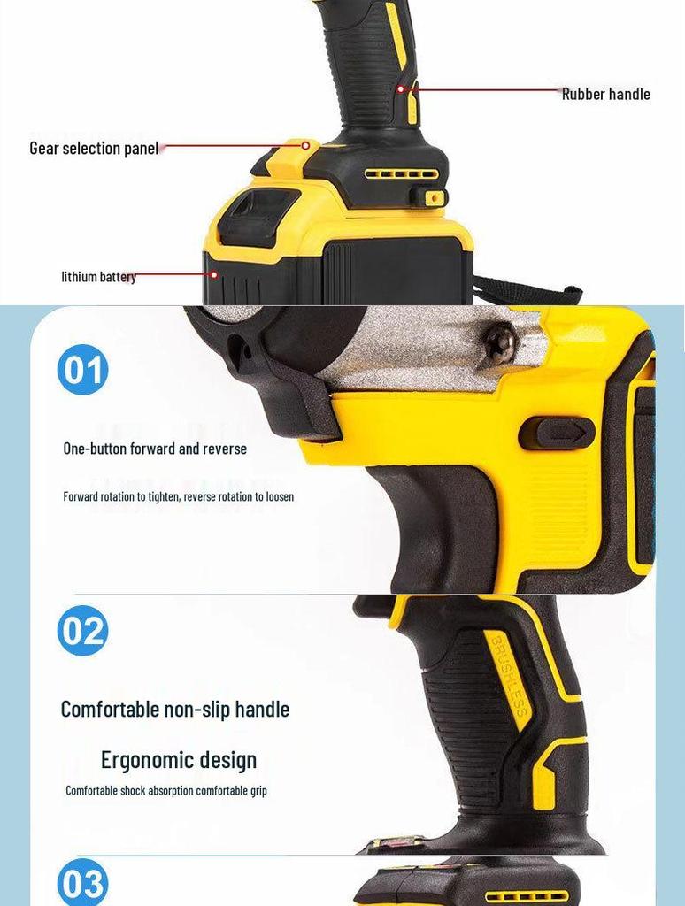 Industrial Lithium Battery Air Wrench: Powerful, Long Battery Life, Dual Battery Set for Truck Repair