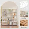 160 x 30 x 180 cm Shelf in Modern, Minimalist Style, Made of Steel Tubes and MDF, Multiple Storage Compartments, Rectangular + Arch Design, White