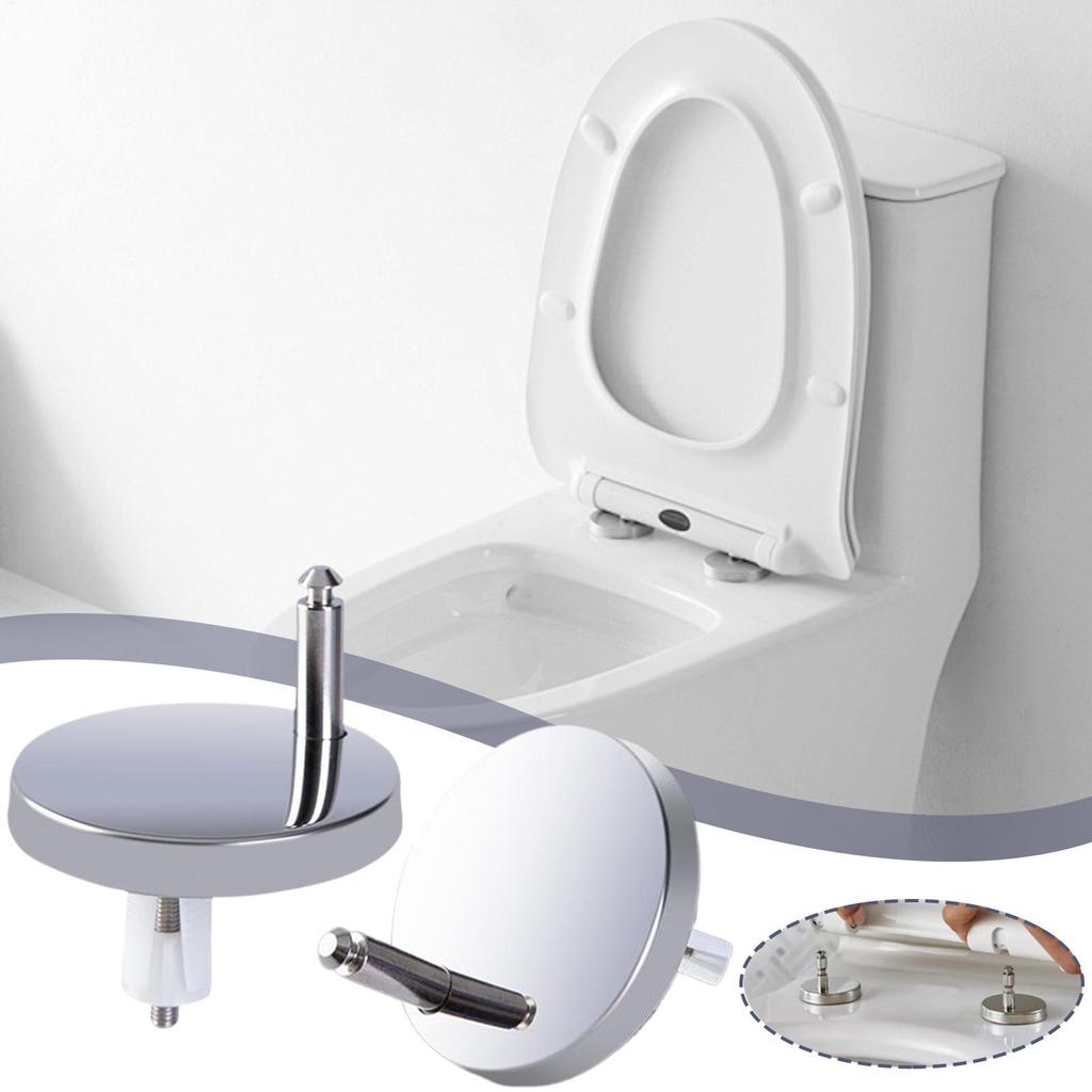 2Pcs Toilet Seat Hinges Universal Seat Top Fix Hinge Stainless Steel Replacement Toilet Seat Parts Mounting Connector Attachme