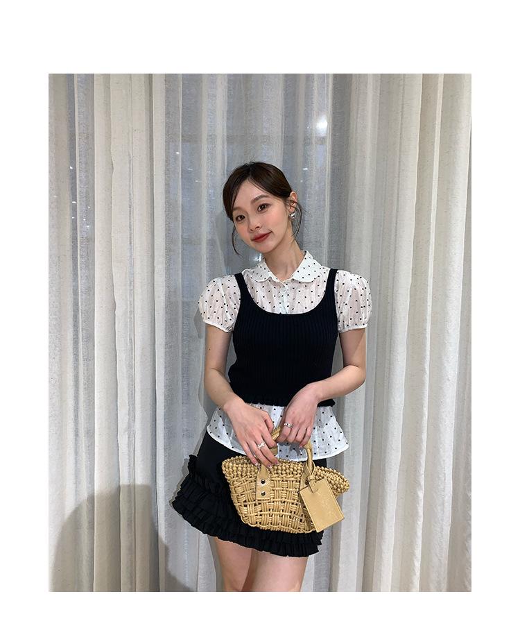 Interpret Beauty: 2025 Summer Polka Dot Short Sleeve Shirt for Women (Style S5119)