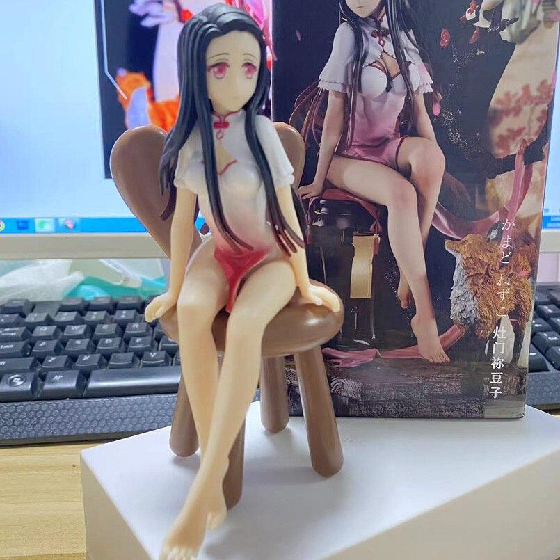 Demon Slayer Anime Figure Kamado Nezuko Pvc Action Figure Noodle Pressure No Yaiba Kimetsu Figurine Model Doll Toys