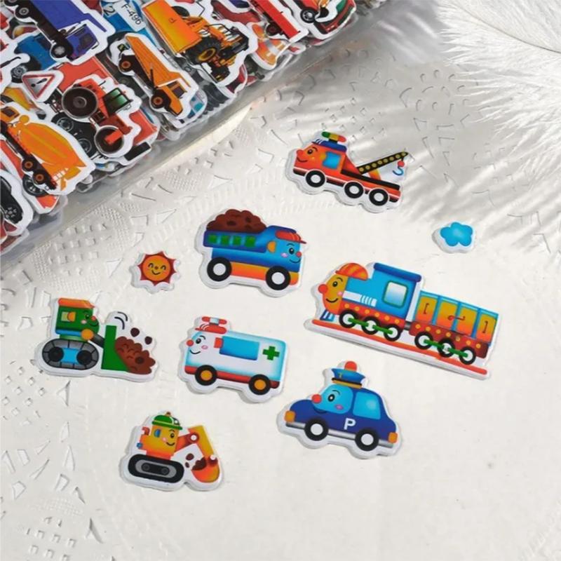 10 Sheets 3D Puffy Stickers for Kids Cartoon Vehicle Stickers kindergarten Reward Stickers Toys for Children Gift for Boys Girls