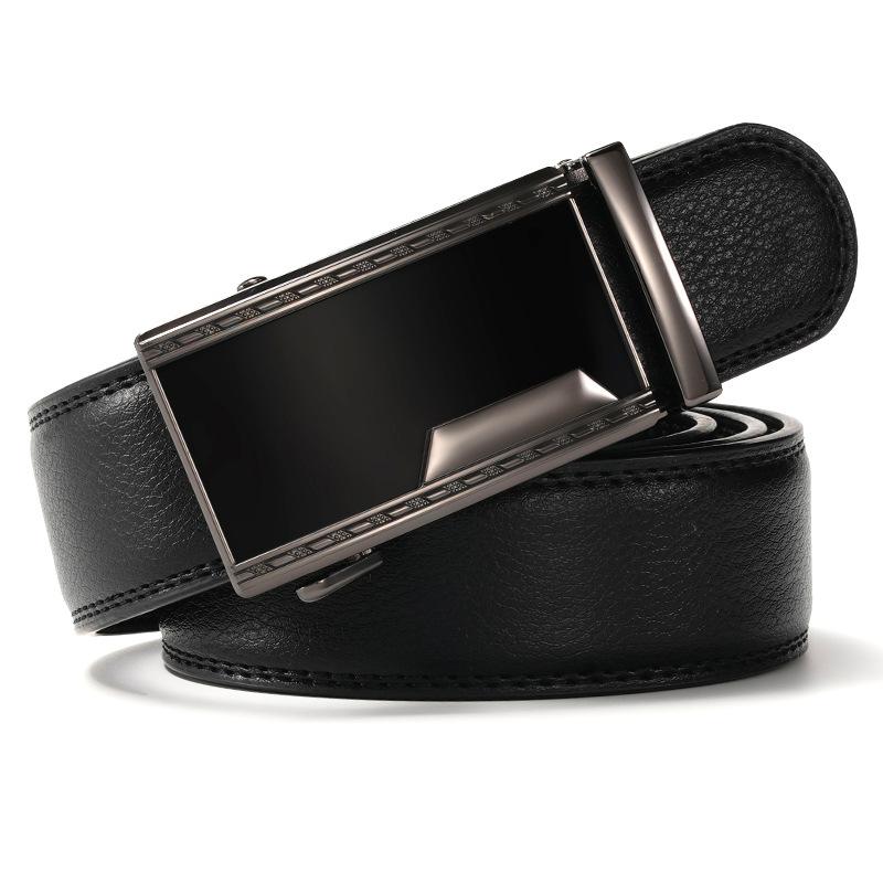 

Новый ремень для мужчин с автоматической пряжкой, кожаный ремень для брюк, деловой повседневный тренд, ремень для мужчин среднего возраста и молодежи 130cm