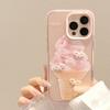 Süße dreidimensionale iPhone 15 Apple 16 Promax Handyhülle Geeignet für 14 Rosa Eis 13 Sturzsicher 11 Weich