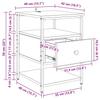 Nightstand with Drawers Rustic Wood Look 40 X 42 X 56 Cm Engineered Wood