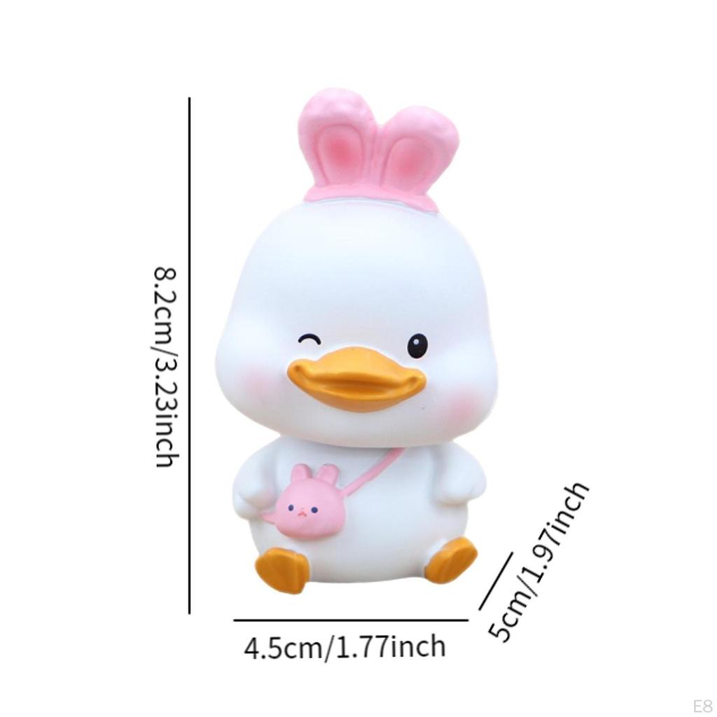Shaking Head Car Decoration Crafts Duck Statue for Home Bedroom Office