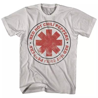 Red Hot Chili Peppers Distressed Logo Herren T-Shirt Rock Klassisches T-Shirt Neu Weiß
