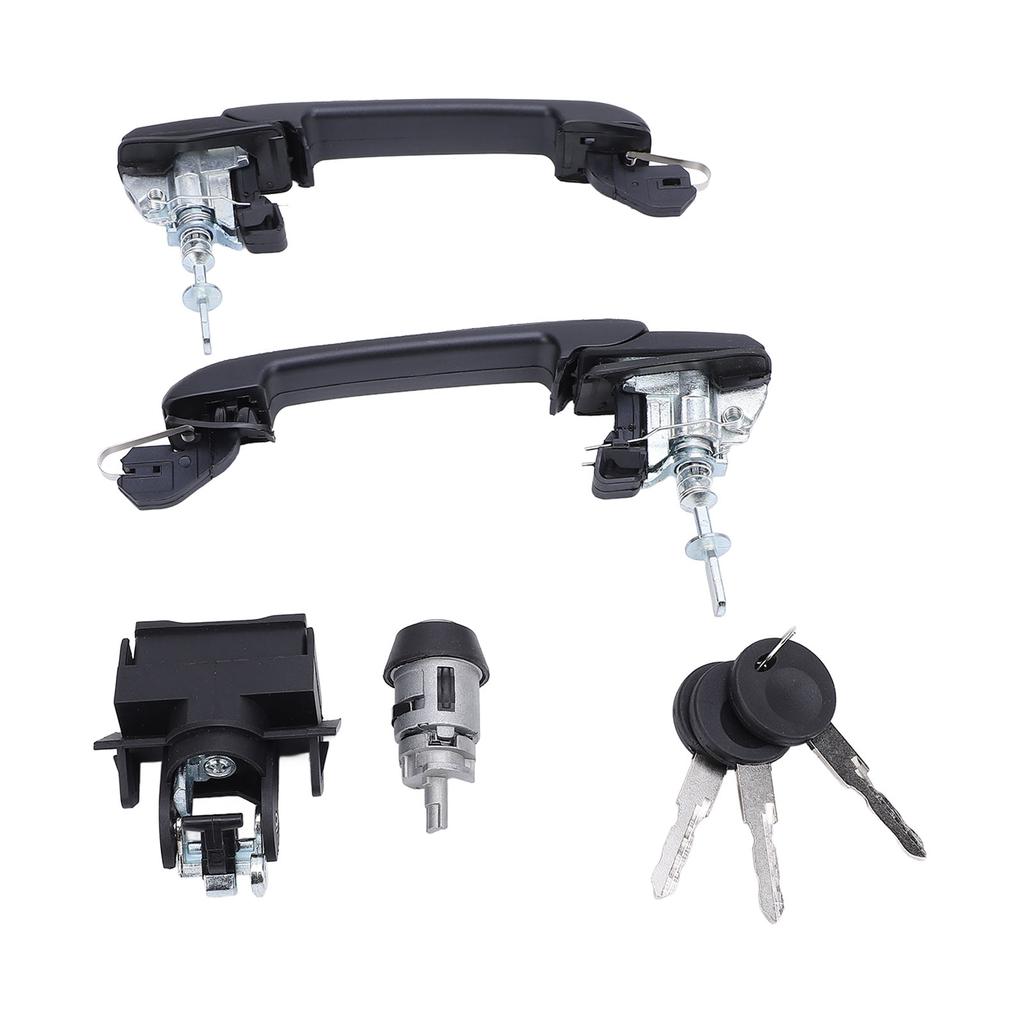 Conjunto de 5 Peças Maçaneta Externa da Porta do Carro com Chave e Fechadura da Porta Traseira 1H0837207B para Cabrio 1995 a 1998