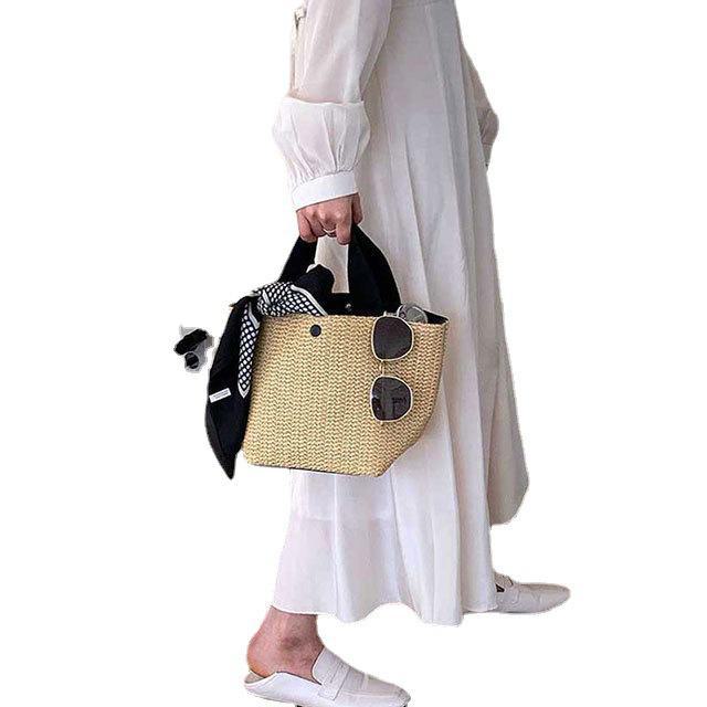 2023 Pastoral Woven Straw Bag - Retro Casual Handheld Beach Tote for Women