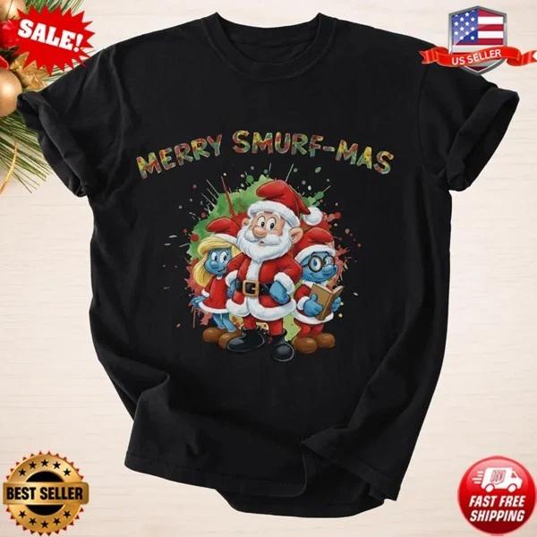 

Merry Smurf-Mas T-Shirt | Christmas Smurf Shirt | Holiday Smurfs Tee | S-5XL 2XL
